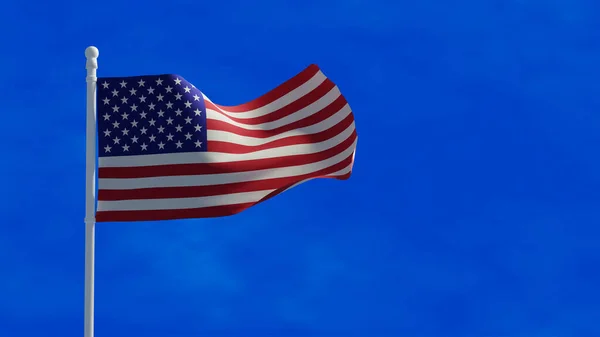 Σημαία Ηνωμένων Πολιτειών Της Αμερικής Ηπα Κυματίζει Στον Άνεμο Rendering — Φωτογραφία Αρχείου