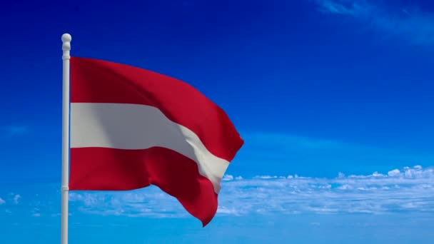 Republiek Oostenrijk Nationale Vlag Wapperend Wind Weergave Cgi Animatie Video — Stockvideo