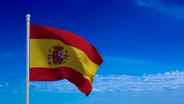 Konungariket Spaniens Flagga Viftar Vinden Återgivning Cgi Animering Video Upplösning — Stockvideo