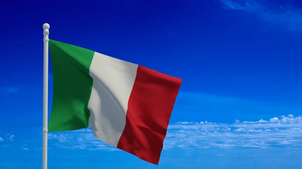 Italiensk Flagga Viftar Vinden Konvertering Cgi — Stockfoto