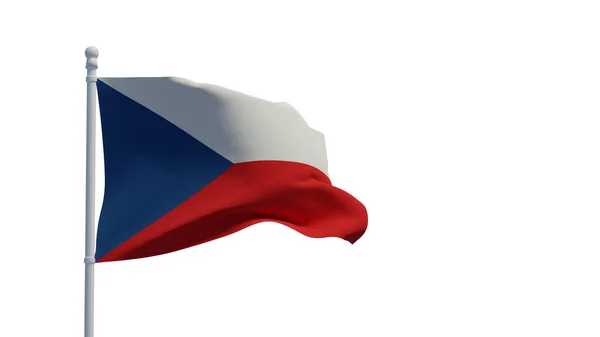 Czech Republic National Flag Waving Wind Rendering Cgi — Stock Photo, Image