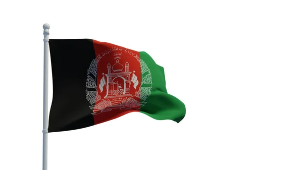 아프가니스탄 이슬람 공화국의 국기가 바람에 흔들렸습니다 렌더링 Cgi — 스톡 사진