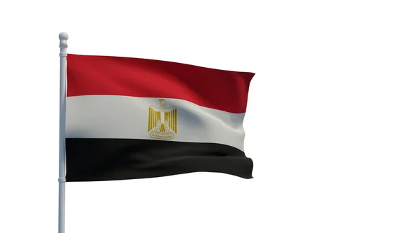 Bandiera Nazionale Della Repubblica Araba Egitto Sventola Nel Vento Rendering — Foto Stock