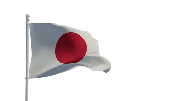 Bandera Nacional Japón Ondeando Viento Renderizado Cgi — Foto de Stock