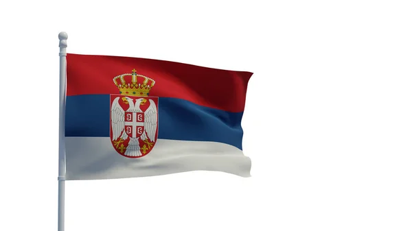 Republic Serbia National Flag Waving Wind Rendering Cgi — Stock Photo, Image