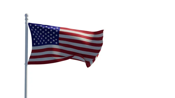 United States America Usa Flag Waving Wind Rendering Cgi — Stock Photo, Image