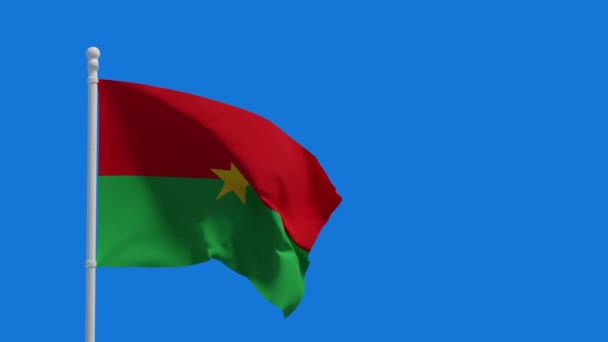 Государственный Флаг Буркина Фасо Размахивающий Ветром Рендеринг Cgi Анимация Видео — стоковое видео
