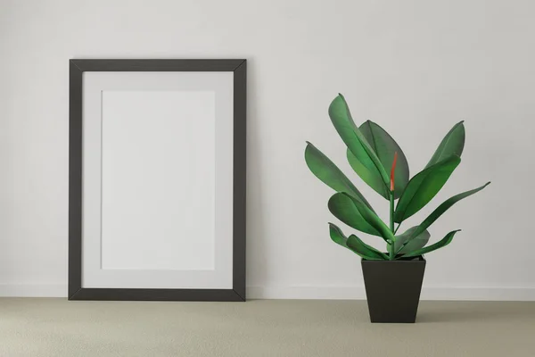 커다란 포스터 흉내를 있습니다 피쿠스 식물로 만들어 디자인 렌더링 컴퓨터 — 스톡 사진