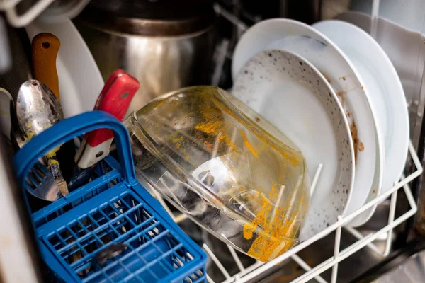 Dirty Dishes Dishwasher — Stock Photo, Image