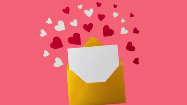 Liebesbotschaft Zum Valentinstag Valentine Brieftext — Stockvideo