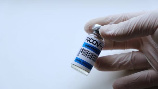 Вакцина Від Ковадла Руці Лікаря Вакцинаційний Агент — стокове відео