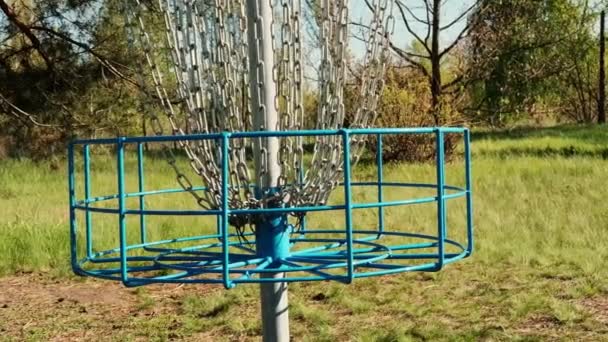公園内のゴルフドライブバスケット — ストック動画