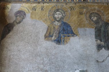 İsa Pantokrator temsili ile Mozaik. Ayasofya Soph