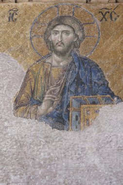 İsa Pantokrator temsili ile Mozaik. Ayasofya Soph