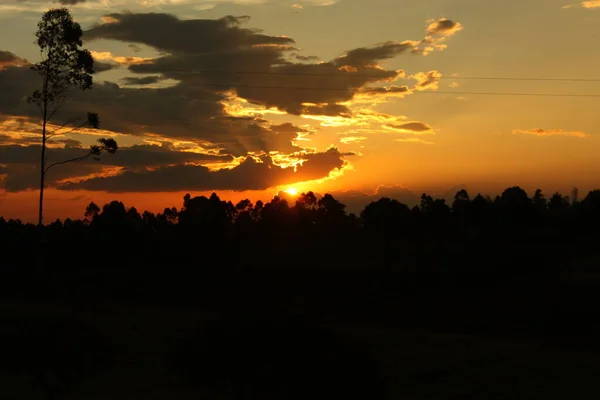 Sonnenuntergang Mitten Den Kolumbianischen Tropen Die Sierra Nevada Santa Marta — Stockfoto