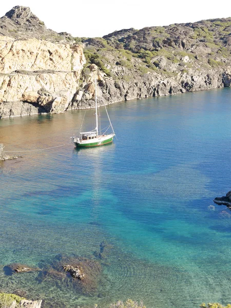 Boats on mediterranean bay. Spain — Stock Photo, Image