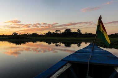 crossing the Bolivian Amazon clipart