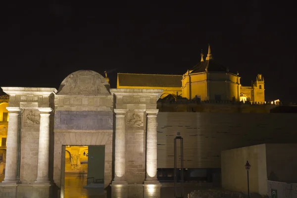 Kathedrale und Siegesbogen. Cordoba, Spanien — Stockfoto