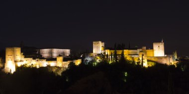 Panoramik Alhambra, gece