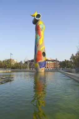 The statue Woman Bird, Joan Miro. Barcelona clipart