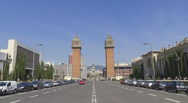 Plaza de espanya in barcelona, Spanje. — Stockfoto