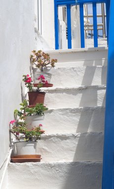 Santorini Island, Gre Oia köyünün geleneksel mimari