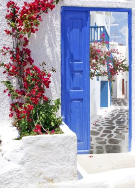 geleneksel Yunan evde santorini Island, Yunanistan