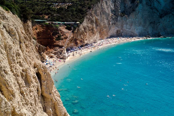 Playa de Porto Katsiki en la isla Lefkada, Grecia — Foto de Stock