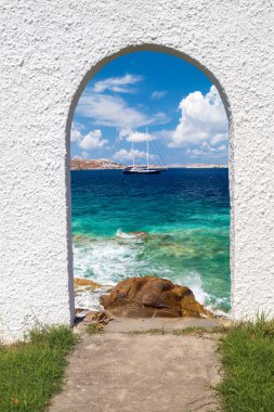 panoramik mykonos island, Yunanistan