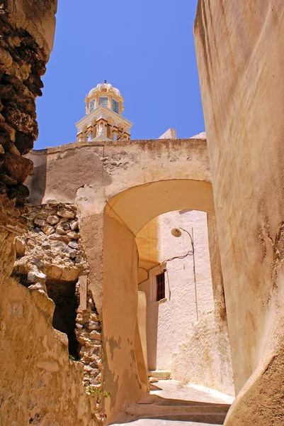 Architettura tradizionale sull'isola di Santorini, Grecia — Foto Stock