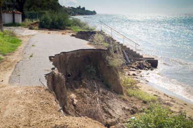 deprem sonrası kapalı-up kırık asfalt