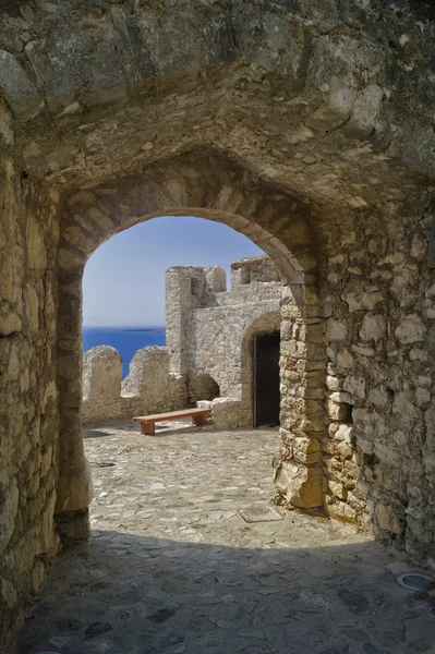 Zamek zewnętrzny ściana w nafpaktos, Grecja Środkowa — Zdjęcie stockowe