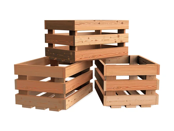 Heap of wooden crates — 图库照片