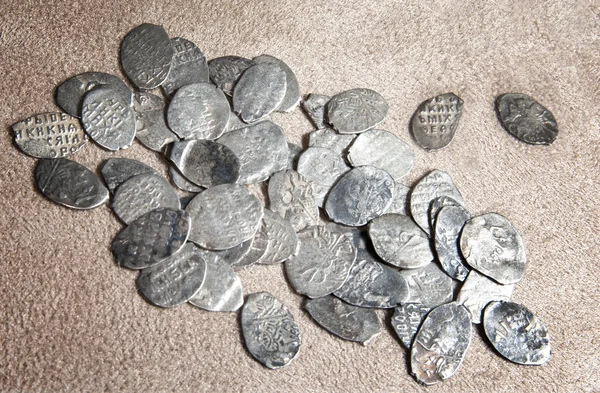 Ancient coins of different metals — Stock Photo, Image