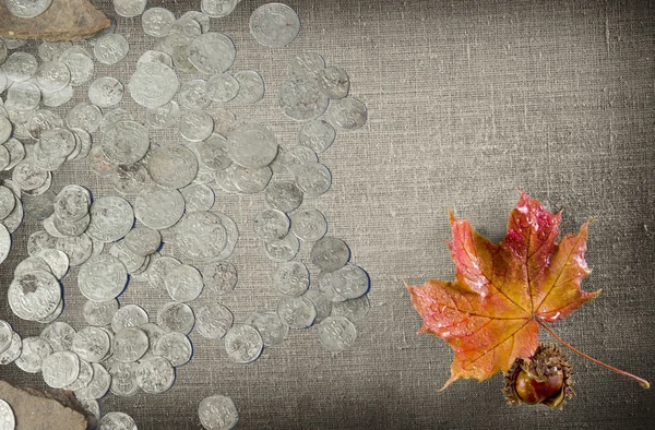 Ancient coins of different metals — Stock Photo, Image