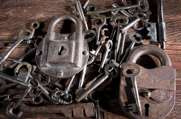 Ancient keys.  Once they could open different locks Royalty Free Stock Images