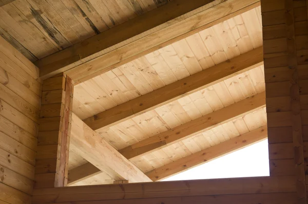 Wooden beams - eco-friendly material — Stock Photo, Image