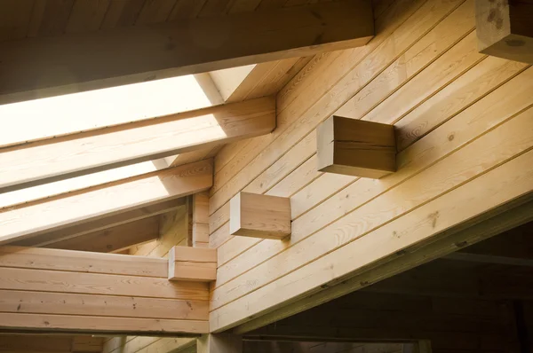 Wooden beams - eco-friendly material — Stock Photo, Image