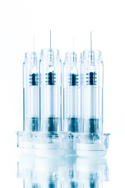 Disposable syringes isolated on white — Stock Photo, Image