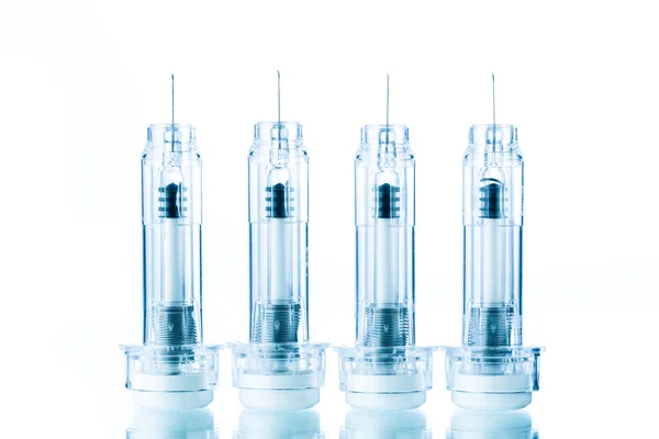 Disposable syringes isolated on white — Stock Photo, Image