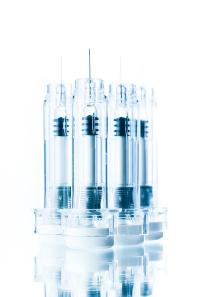 Disposable syringes isolated on white — Stock Photo, Image