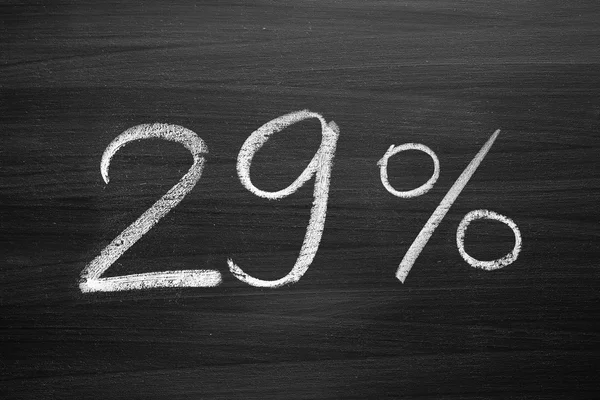 29 percent header written with a chalk on the blackboard — Stock Photo, Image