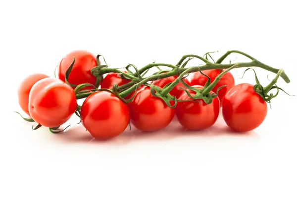 Rama de tomates cherry rojo, aislado en blanco —  Fotos de Stock