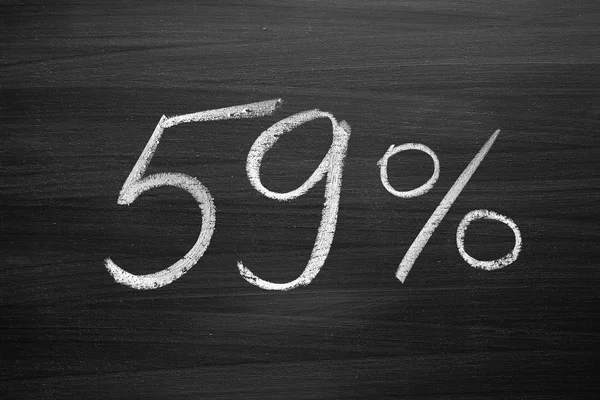 59 percent header written with a chalk on the blackboard — Stock Photo, Image