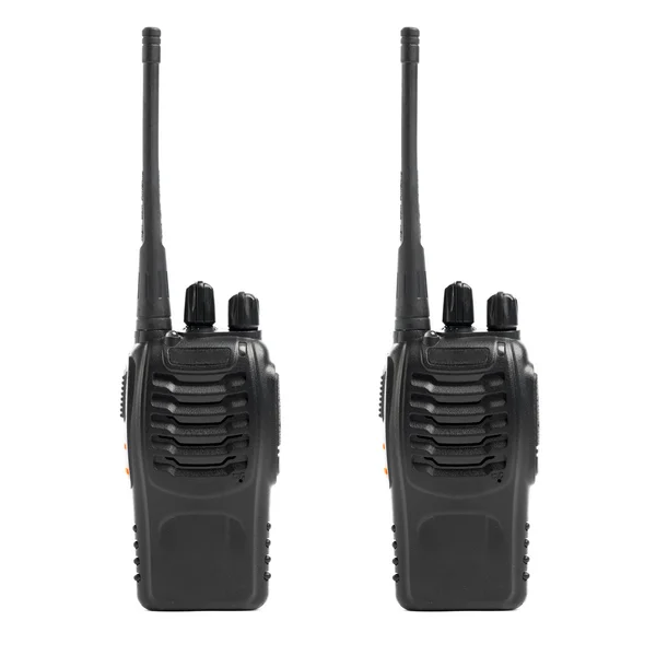 Radios portátiles Walkie-talkie aislados en blanco — Foto de Stock