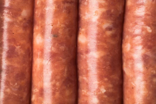 Saucisses de viande crue, vue rapprochée — Photo