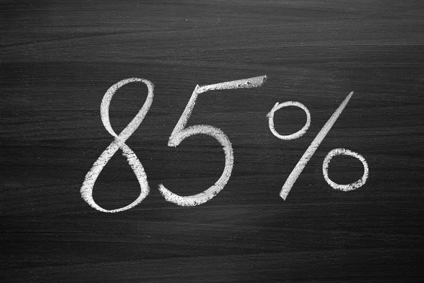 85 percent header written with a chalk on the blackboard — Stock Photo, Image