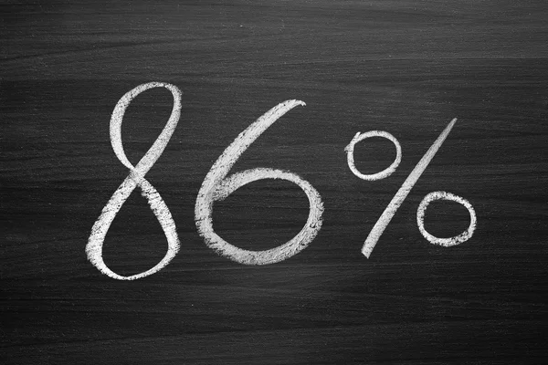 86 percent header written with a chalk on the blackboard — Stock Photo, Image