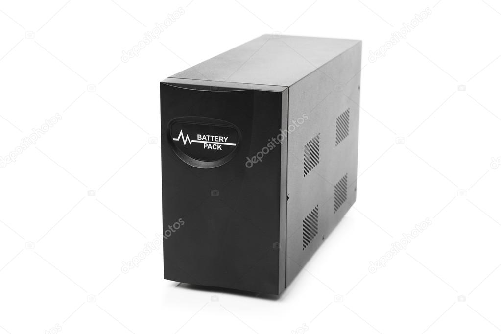 uninterruptible power supply (ups) reserve battery, isolated on white