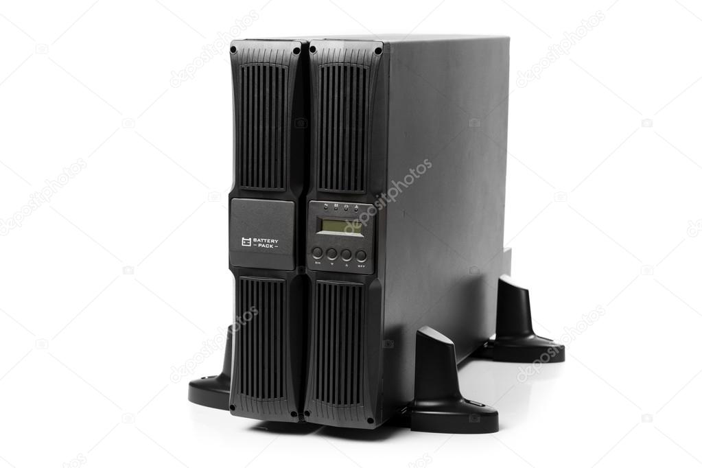 uninterruptible power supply (ups) with reserve battery, isolated on white